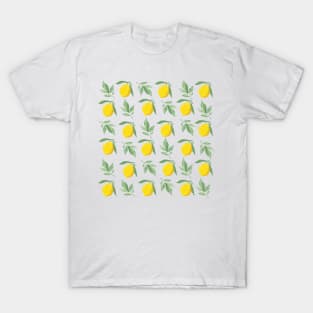 Lemon and green leaf Mediterranean vibe T-Shirt